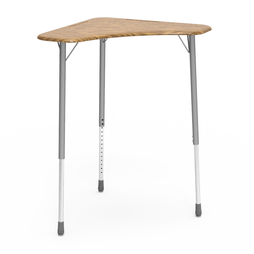 Virco ZBOOMSUM - ZUMA Series Stand-Up Height Student Desk - Boomerang Shape, Hard Plastic Top, 29"-41"H - SchoolOutlet