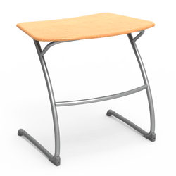Virco ZDESK29M - ZUMA Series Student Cantilever Desk, Bowfront Shape Hard Plastic Top, 29"H