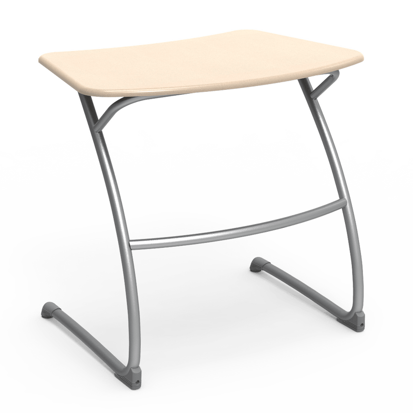 Virco ZDESK29M - ZUMA Series Student Cantilever Desk, Bowfront Shape Hard Plastic Top, 29"H - SchoolOutlet