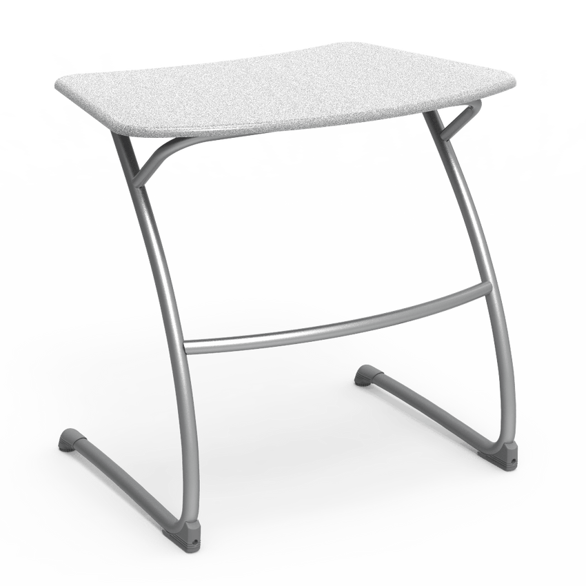 Virco ZDESK29M - ZUMA Series Student Cantilever Desk, Bowfront Shape Hard Plastic Top, 29"H - SchoolOutlet