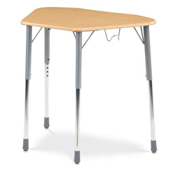 Virco ZHEXBHM - ZUMA Series Student Desk, Collaborative Shape Hard Plastic Top for 6-Desk Hexagonal Grouping, Adjustable Height Legs 22"-34"H and a backpack hanger