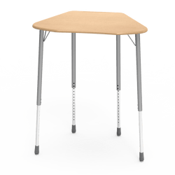 Virco ZHEXSUM - ZUMA Series Stand-Up Height Student Desk, Collaborative Shape Hard Plastic Top for 6-Desk Hexagonal Grouping, 29"-41"H
