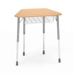 Virco ZOCTBRM - ZUMA Series Student Desk, Collaborative Shape Hard Plastic Top for 8-Desk Octagonal Grouping, 22"-34"H with wire book box