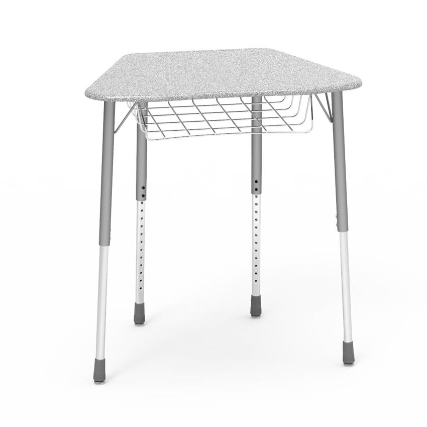 Virco ZOCTBRM - ZUMA Series Student Desk, Collaborative Shape Hard Plastic Top for 8-Desk Octagonal Grouping, 22"-34"H with wire book box - SchoolOutlet