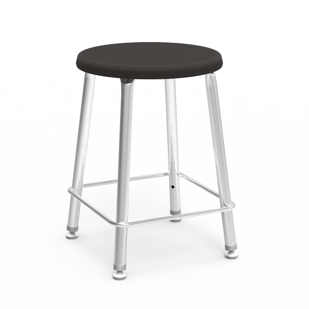 Virco 12018 - 120 Series 18" High Stool with Colored Plastic Seat, Chrome Frame - SchoolOutlet