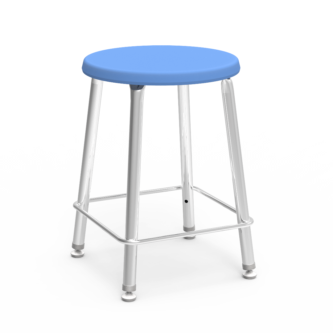 Virco 12018 - 120 Series 18" High Stool with Colored Plastic Seat, Chrome Frame - SchoolOutlet