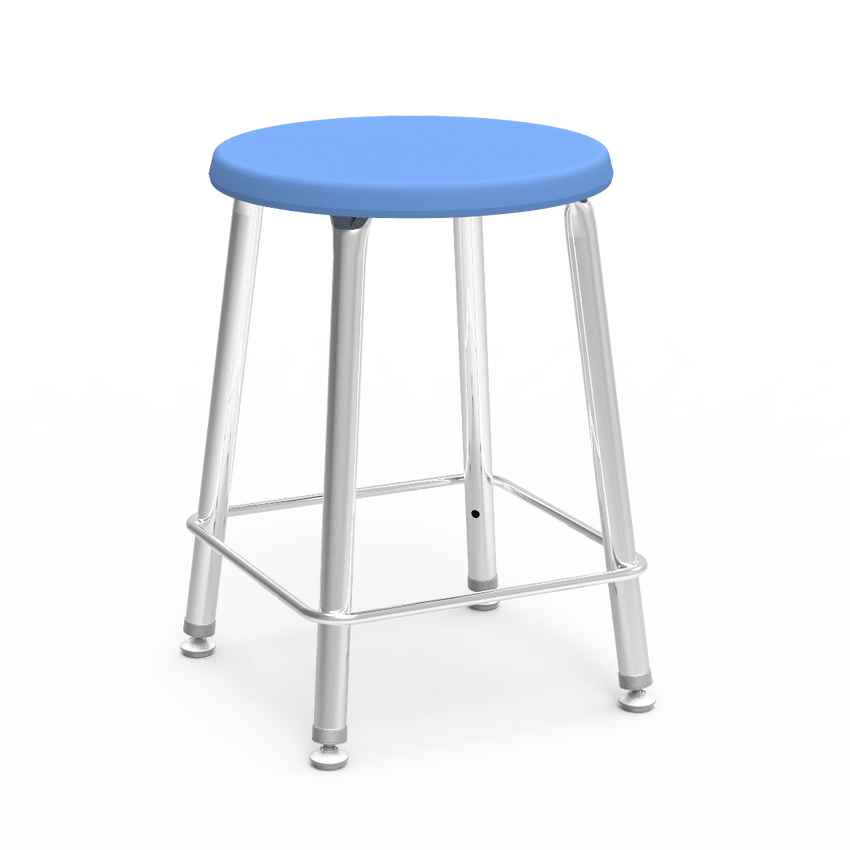 Virco 12018 - 120 Series 18" High Stool with Colored Plastic Seat, Chrome Frame - SchoolOutlet