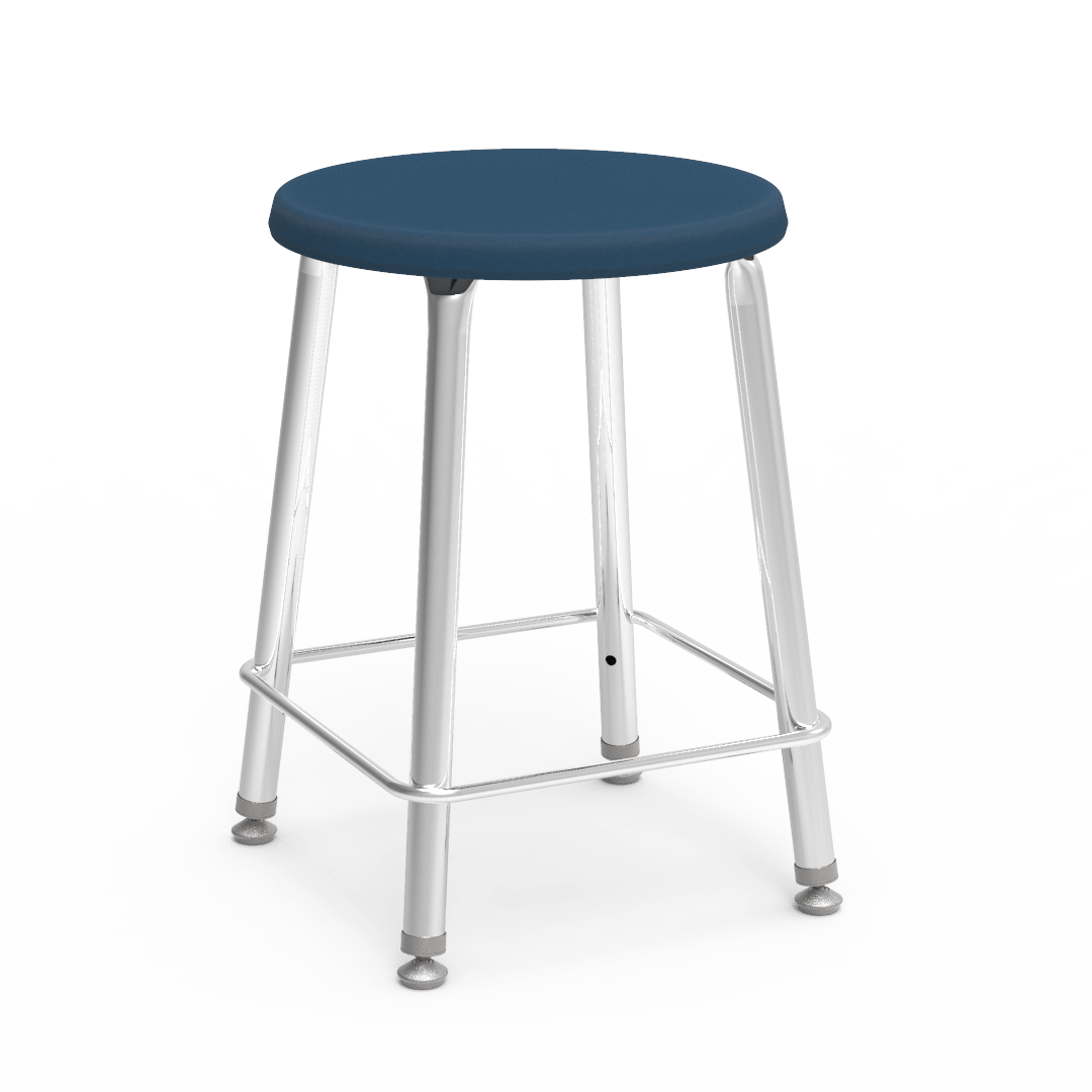 Virco 12018 - 120 Series 18" High Stool with Colored Plastic Seat, Chrome Frame - SchoolOutlet