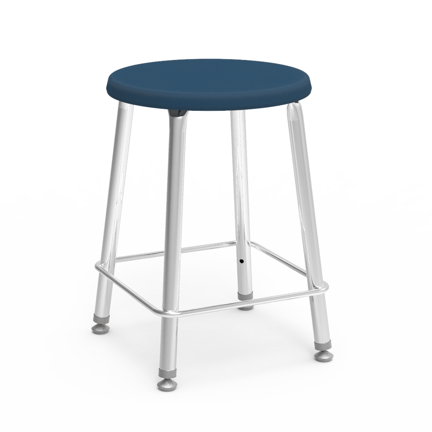 Virco 12018 - 120 Series 18" High Stool with Colored Plastic Seat, Chrome Frame - SchoolOutlet