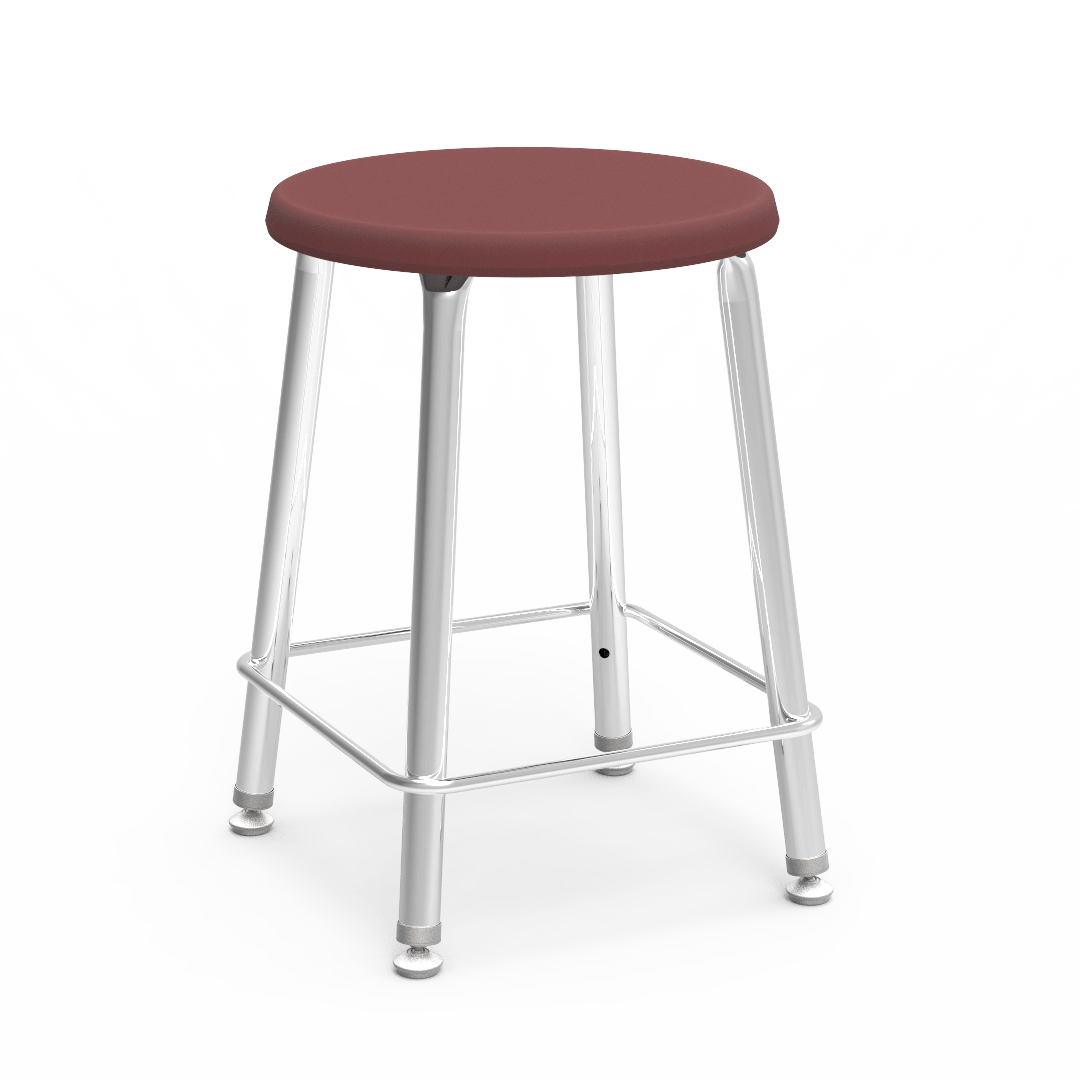 Virco 12018 - 120 Series 18" High Stool with Colored Plastic Seat, Chrome Frame - SchoolOutlet