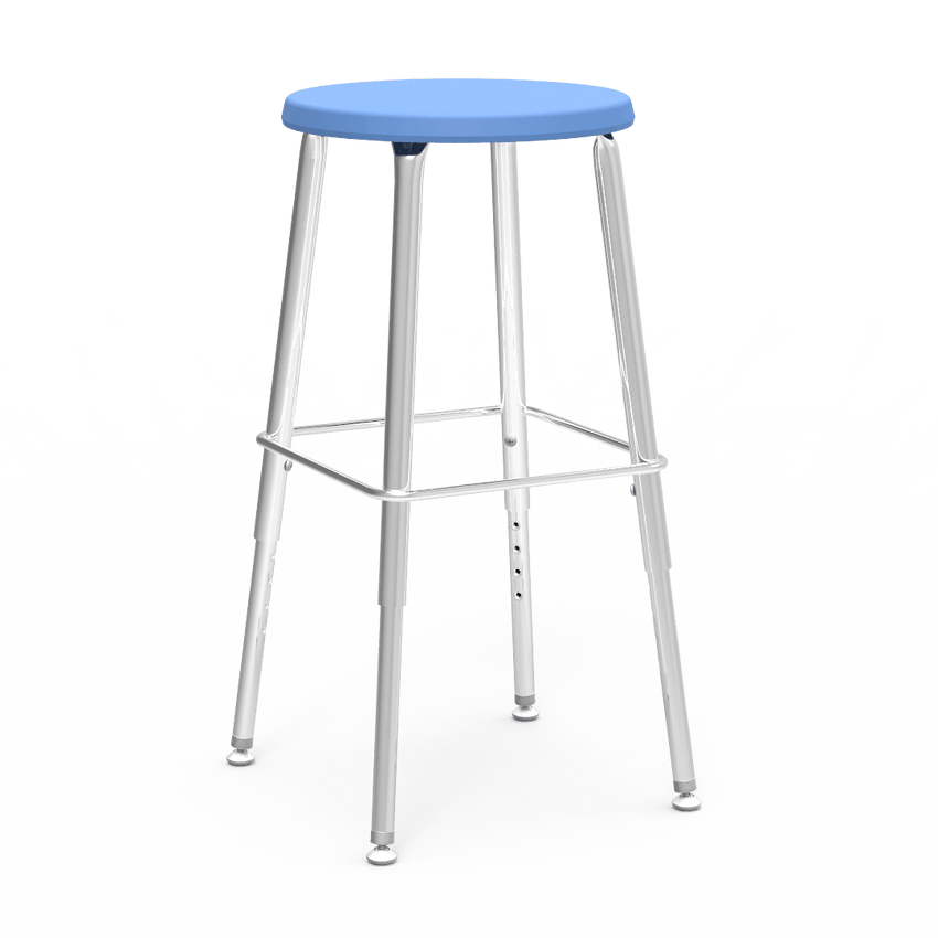 Virco 1201927SG - 120 Series Stool with Molded Polypropylene Seat - 19-27" Adjustable Seat Height and Foot Rest - SchoolOutlet