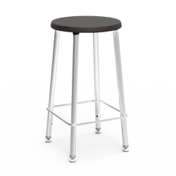 Virco 12024 - Virco 120 Series 24" High Stool with Colored Plastic Seat, Chrome Frame and footrest