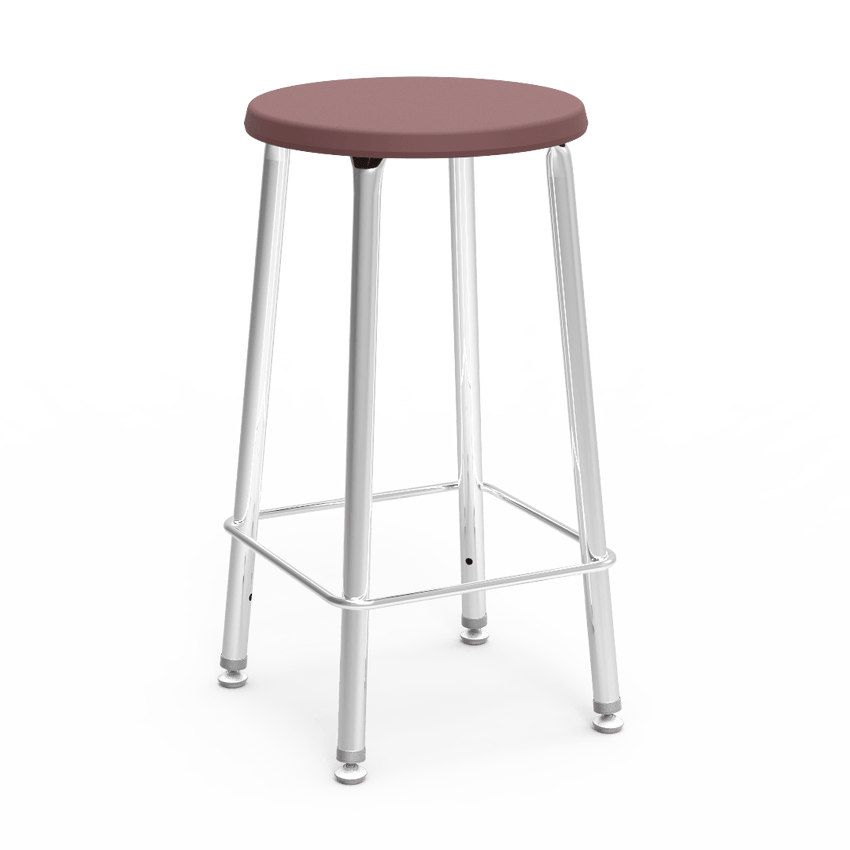 Virco 12024 - Virco 120 Series 24" High Stool with Colored Plastic Seat, Chrome Frame and footrest - SchoolOutlet