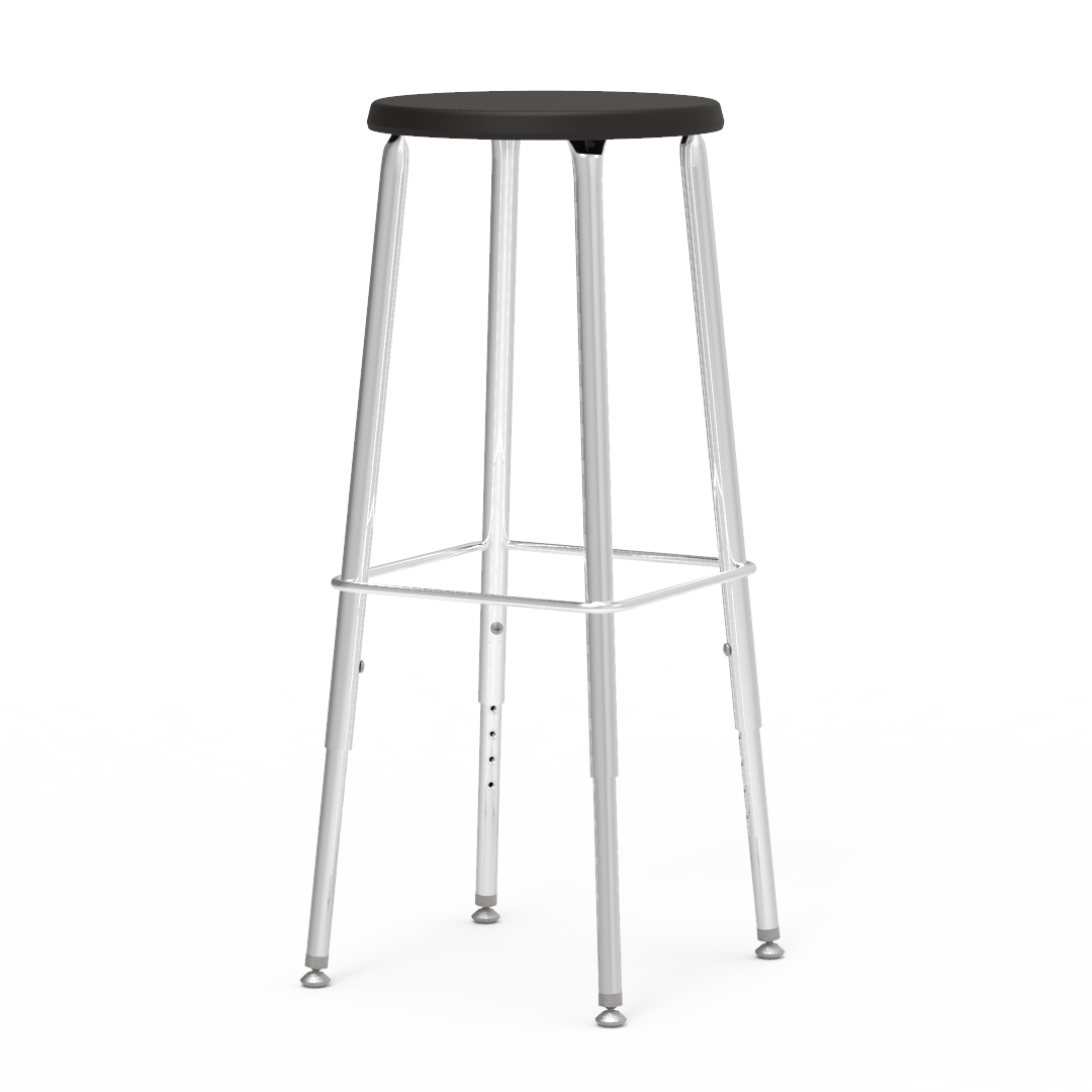 Virco 1202533SG - 120 Series Stool with Molded Polypropylene Seat - 25-33" Adjustable Seat Height - SchoolOutlet