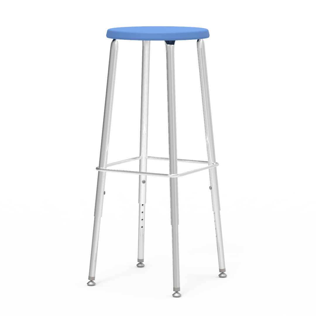 Virco 1202533SG - 120 Series Stool with Molded Polypropylene Seat - 25-33" Adjustable Seat Height - SchoolOutlet