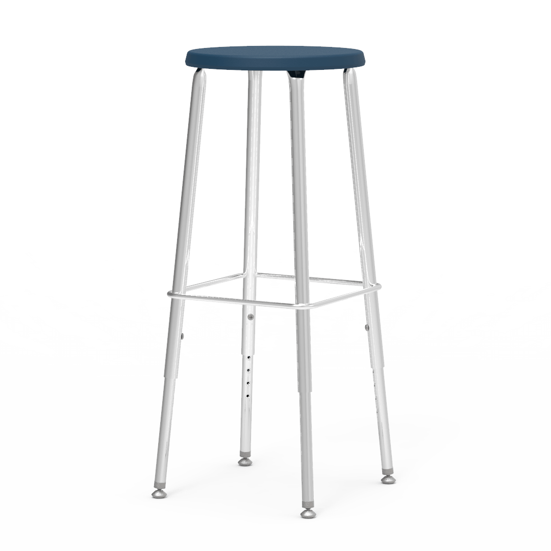 Virco 1202533SG - 120 Series Stool with Molded Polypropylene Seat - 25-33" Adjustable Seat Height - SchoolOutlet