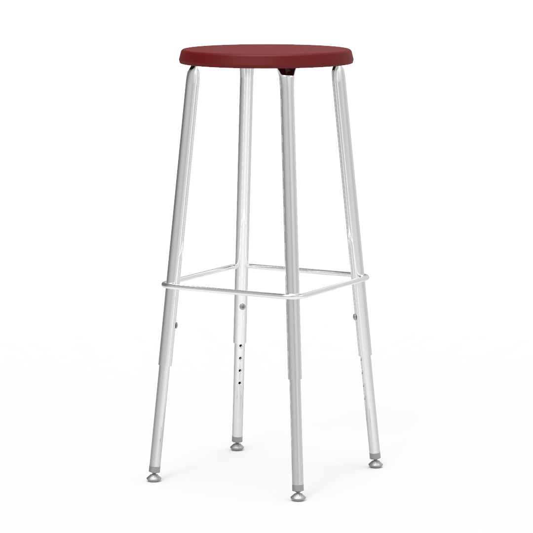 Virco 1202533SG - 120 Series Stool with Molded Polypropylene Seat - 25-33" Adjustable Seat Height - SchoolOutlet