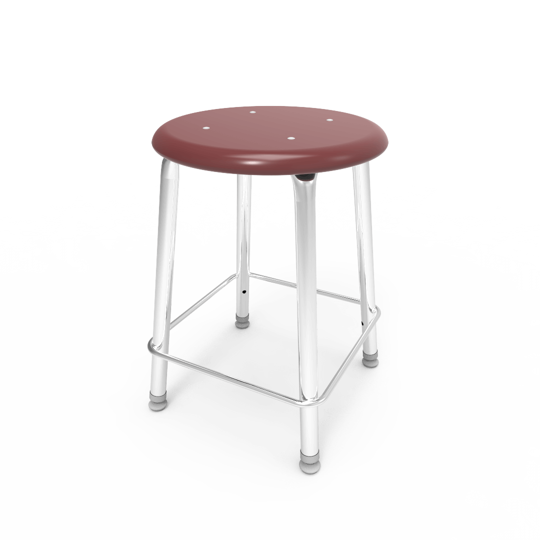 Virco 12118 - 121 Series Stool with Hard Plastic Seat, Steel Frame - 18" Seat Height - SchoolOutlet