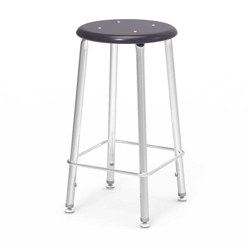 Virco 12124 - 121 Series Stool with Hard Plastic Seat, Steel Frame - 24" Seat Height - SchoolOutlet