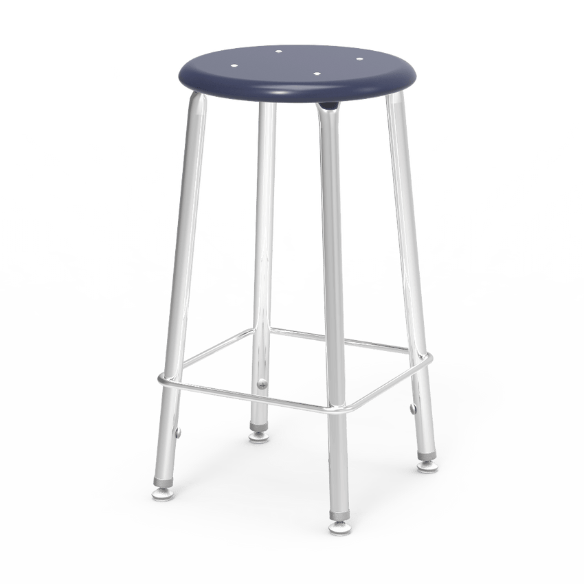 Virco 12124 - 121 Series Stool with Hard Plastic Seat, Steel Frame - 24" Seat Height - SchoolOutlet
