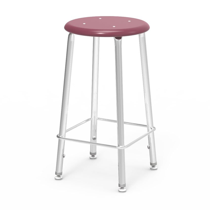 Virco 12124 - 121 Series Stool with Hard Plastic Seat, Steel Frame - 24" Seat Height - SchoolOutlet