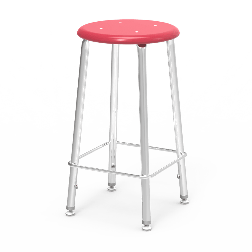 Virco 12124 - 121 Series Stool with Hard Plastic Seat, Steel Frame - 24" Seat Height - SchoolOutlet