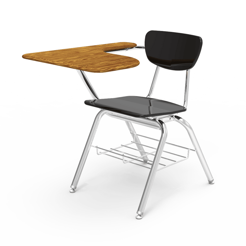 Virco 3700BRL Student Tablet Arm Chair Desk with 18" Hard Plastic Seat, Laminate Top and Bookrack for Schools and Classrooms - SchoolOutlet