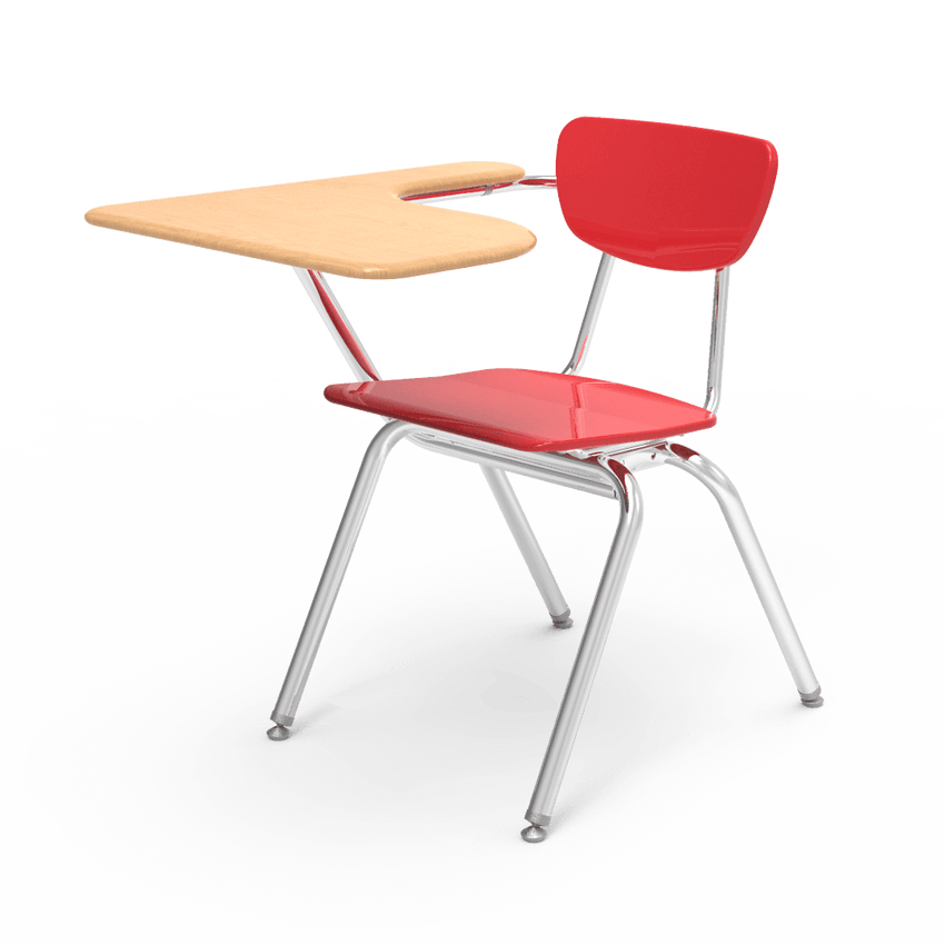 Virco 3700BRL Student Tablet Arm Chair Desk with 18" Hard Plastic Seat, Laminate Top and Bookrack for Schools and Classrooms - SchoolOutlet