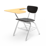 Virco 3700BRM Student Desk with Chair - Tablet Arm School Hard Plastic Seat and Bookrack for School and Classrooms - SchoolOutlet