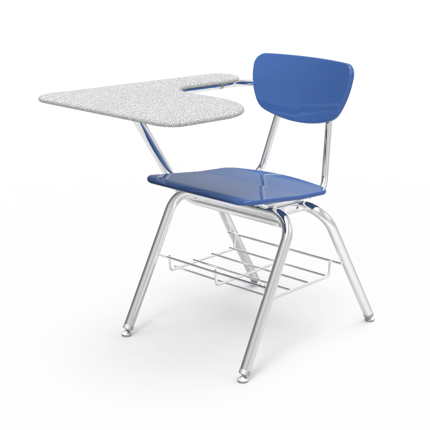 Virco 3700BRM Student Desk with Chair - Tablet Arm School Hard Plastic Seat and Bookrack for School and Classrooms - SchoolOutlet