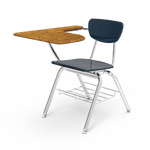 Virco 3700BRM Student Desk with Chair - Tablet Arm School Hard Plastic Seat and Bookrack for School and Classrooms - SchoolOutlet