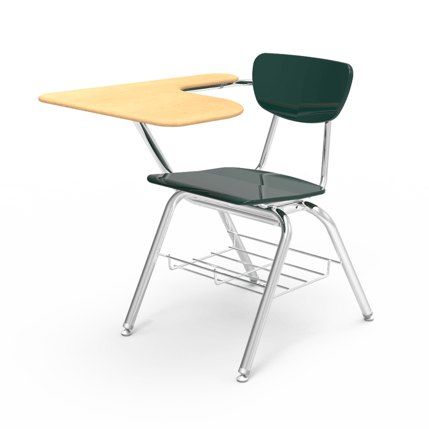 Virco 3700BRM Student Desk with Chair - Tablet Arm School Hard Plastic Seat and Bookrack for School and Classrooms - SchoolOutlet