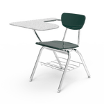 Virco 3700BRM Student Desk with Chair - Tablet Arm School Hard Plastic Seat and Bookrack for School and Classrooms - SchoolOutlet