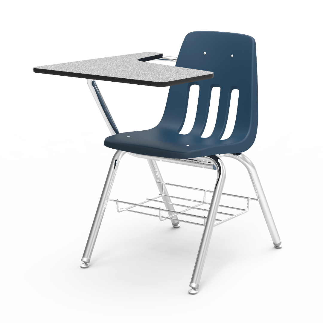Virco 9700BR School Chair Desk with Tablet Arm Top and attached Seat 5th Grade Adult for Classrooms and Students