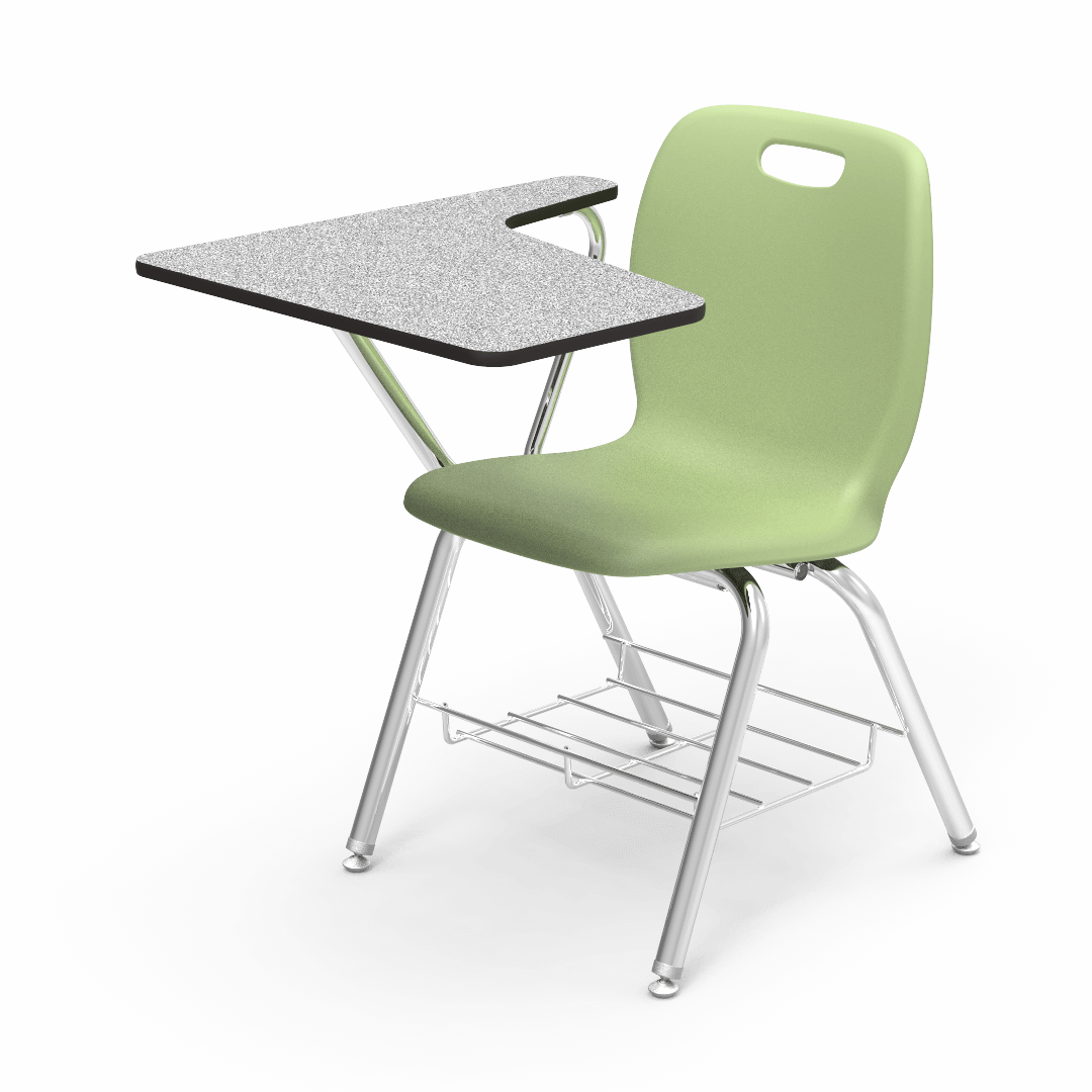 Virco N2 Series Tablet Arm Desk - Laminate Top - XL Seat (Virco N270ELBR) - SchoolOutlet