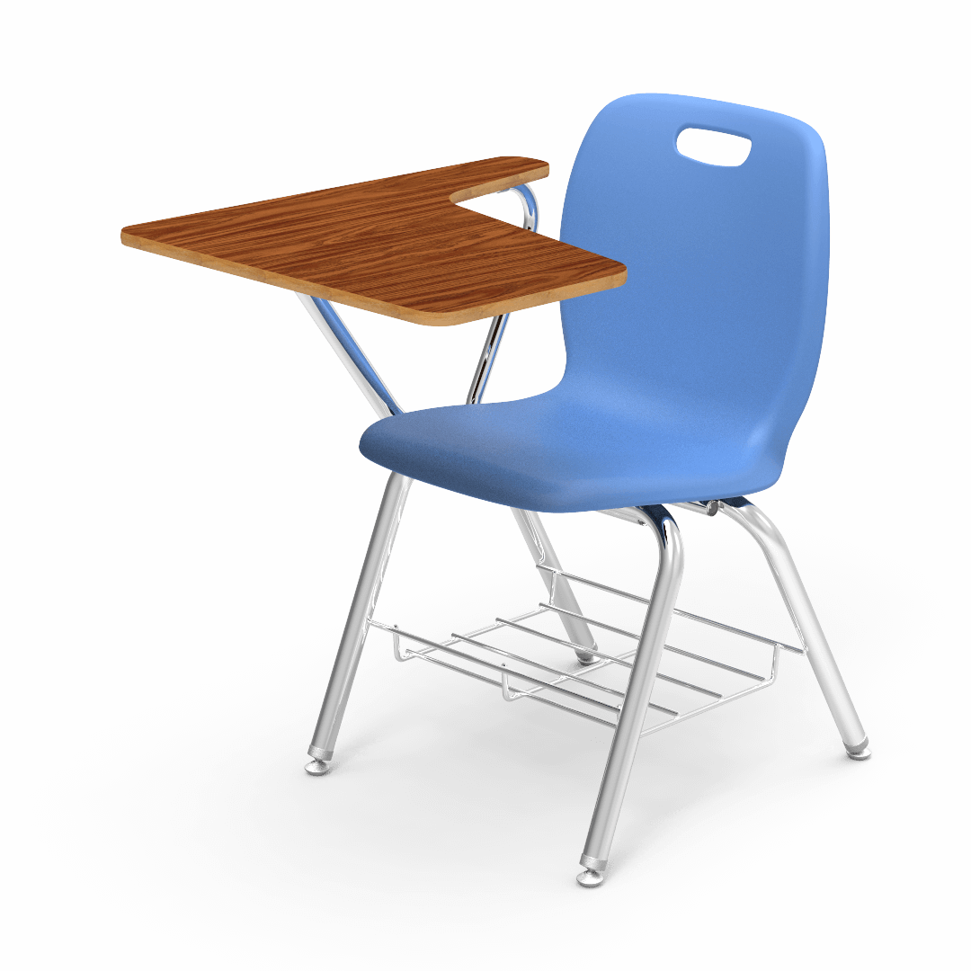 Virco N2 Series Tablet Arm Desk - Laminate Top - XL Seat (Virco N270ELBR) - SchoolOutlet