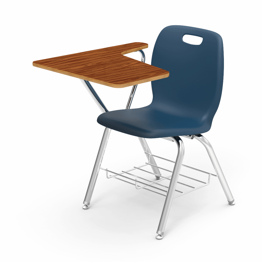 Virco N2 Series Tablet Arm Desk - Laminate Top - XL Seat (Virco N270ELBR) - SchoolOutlet