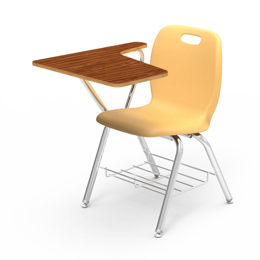 Virco N2 Series Tablet Arm Desk - Laminate Top - XL Seat (Virco N270ELBR) - SchoolOutlet