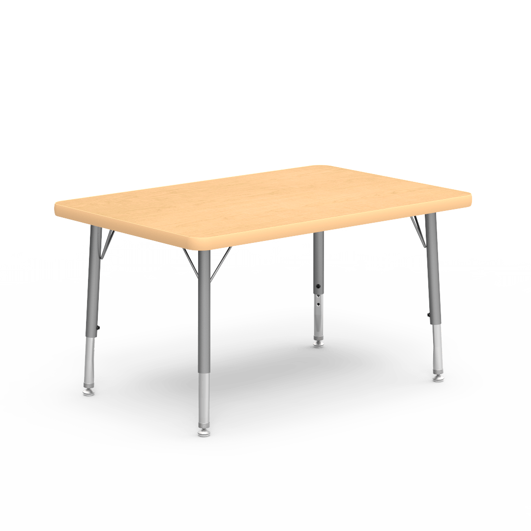 Virco 482436LO - Virco 4000 Series Rectangular Activity Table with Heavy Duty Laminate Top - Preschool Height Adjustable Legs (24"W x 36"L x 17"-25"H) - SchoolOutlet