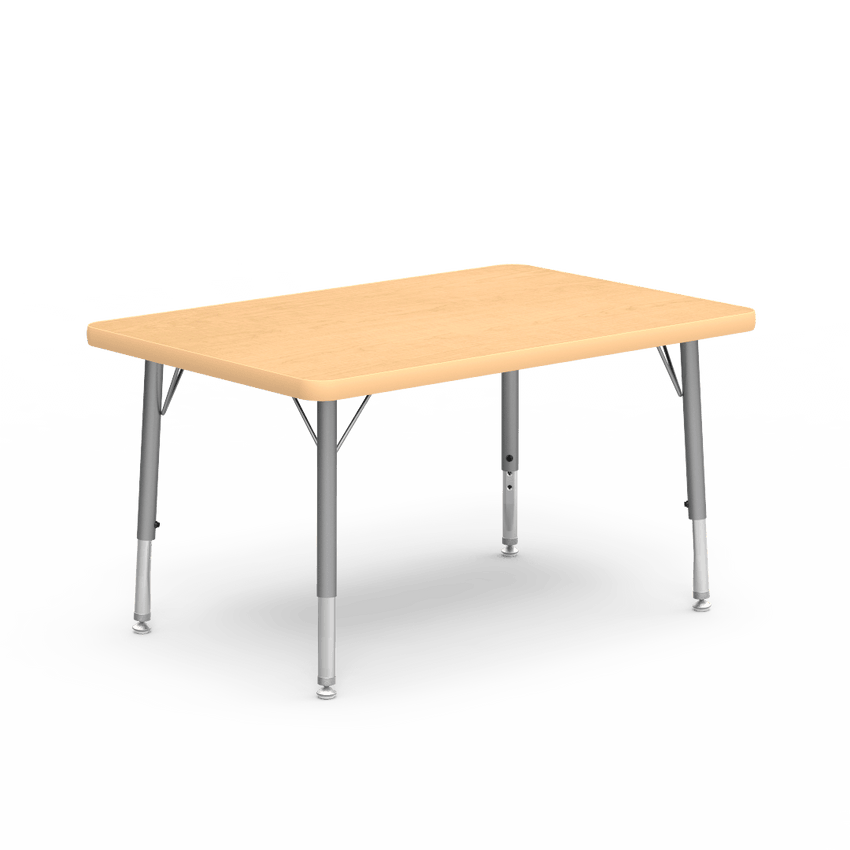 Virco 482436LO - Virco 4000 Series Rectangular Activity Table with Heavy Duty Laminate Top - Preschool Height Adjustable Legs (24"W x 36"L x 17"-25"H) - SchoolOutlet
