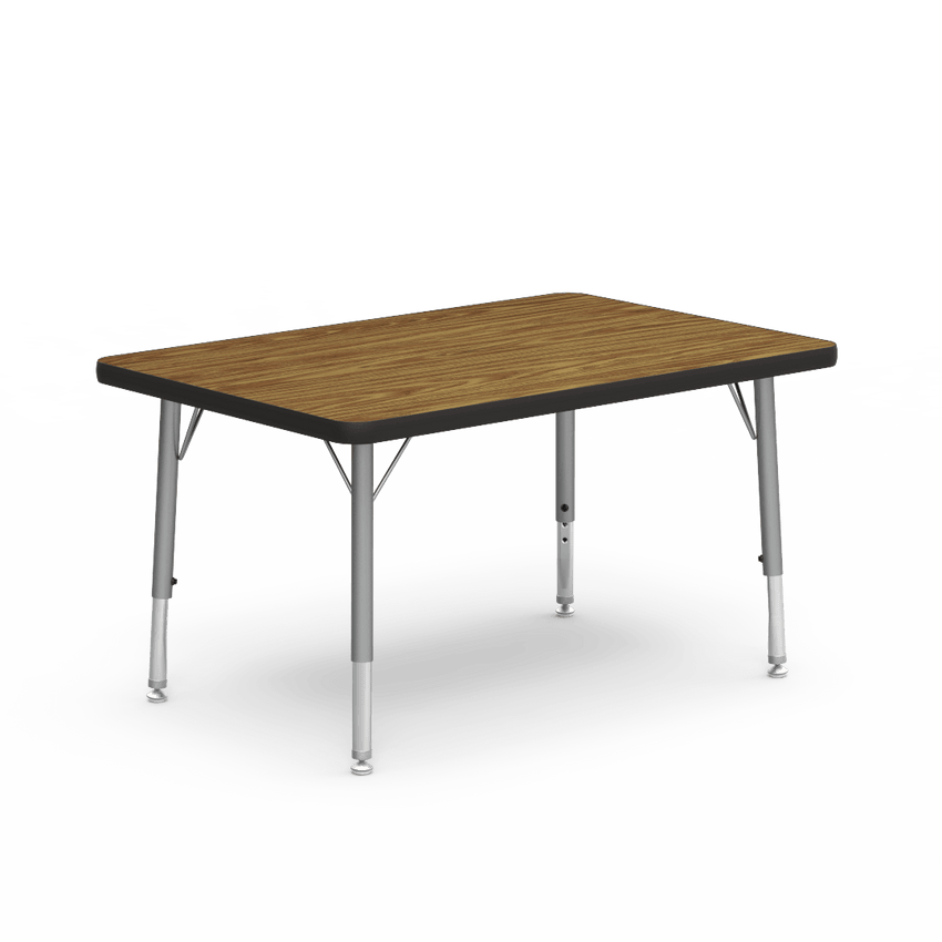 Virco 482436LO - Virco 4000 Series Rectangular Activity Table with Heavy Duty Laminate Top - Preschool Height Adjustable Legs (24"W x 36"L x 17"-25"H) - SchoolOutlet
