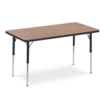 Rectangle Activity Table with Heavy Duty Medium Oak Laminate Top and Adjustable Height (24