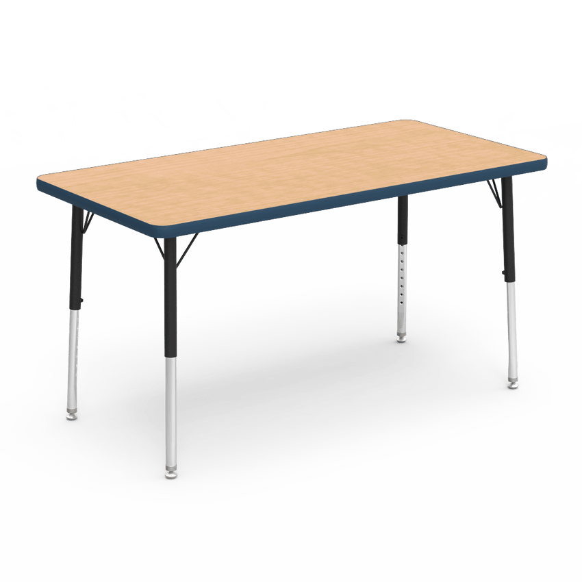 Virco 482448LO - Virco 4000 Series Rectangular Activity Table with Heavy Duty Laminate 24"W x 48"L Top - Preschool Height Adjustable Legs 17"-25"H - SchoolOutlet