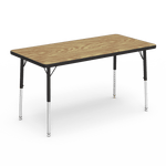 Rectangle Preschool Activity Table with Heavy Duty Medium Oak Laminate Top - Preschool Height Adjustable Legs (24