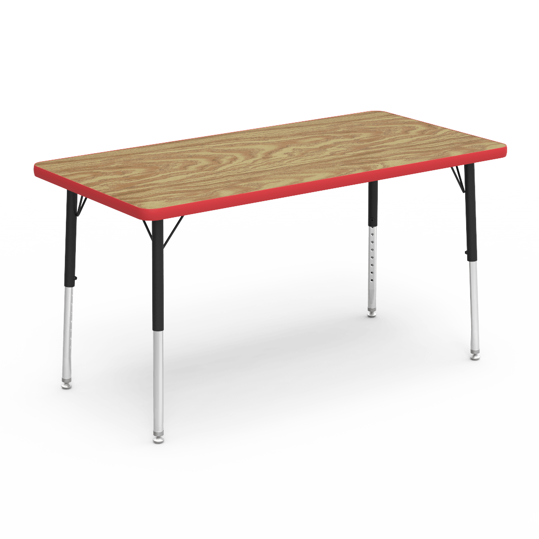Virco 482448LO - Virco 4000 Series Rectangular Activity Table with Heavy Duty Laminate 24"W x 48"L Top - Preschool Height Adjustable Legs 17"-25"H - SchoolOutlet