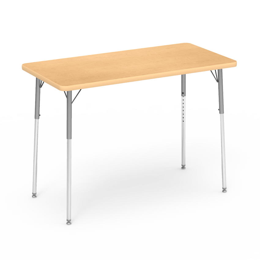Virco 482448W- 4000 Series Rectangular 24" x 48" Activity Table, 1 1/8 inch Thick Laminate Top, Adjustable WheelChair Leg Height (26"-34") - SchoolOutlet