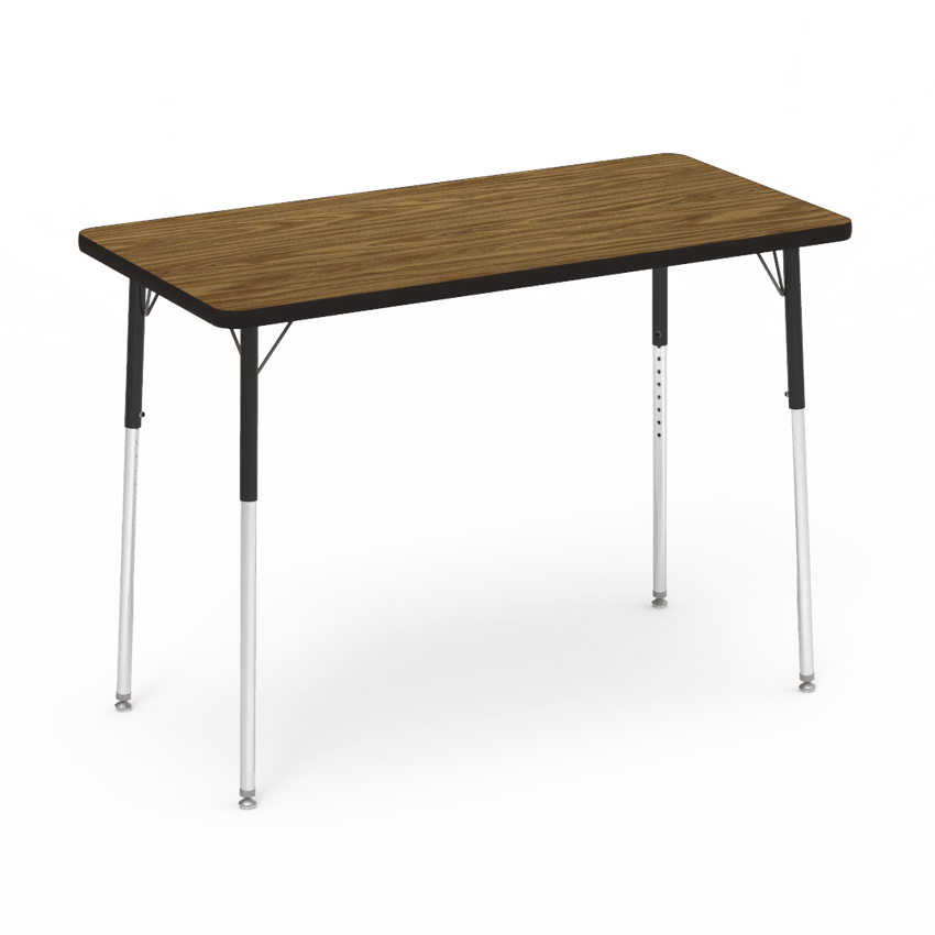 Virco 482448W- 4000 Series Rectangular 24" x 48" Activity Table, 1 1/8 inch Thick Laminate Top, Adjustable WheelChair Leg Height (26"-34") - SchoolOutlet