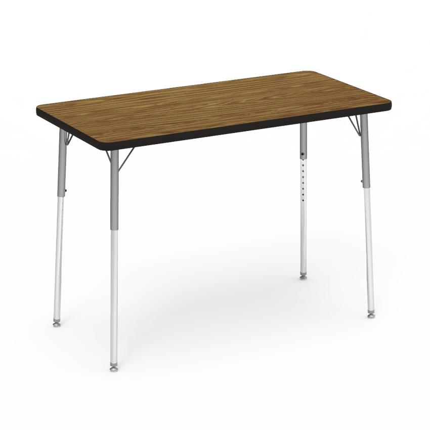 Virco 482448W- 4000 Series Rectangular 24" x 48" Activity Table, 1 1/8 inch Thick Laminate Top, Adjustable WheelChair Leg Height (26"-34") - SchoolOutlet