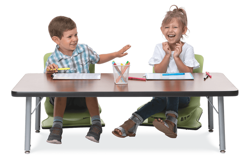 Rectangle Activity Table with Heavy Duty Medium Oak Laminate Top and Adjustable Height (24"W x 60"L x 22-30"H) - SchoolOutlet