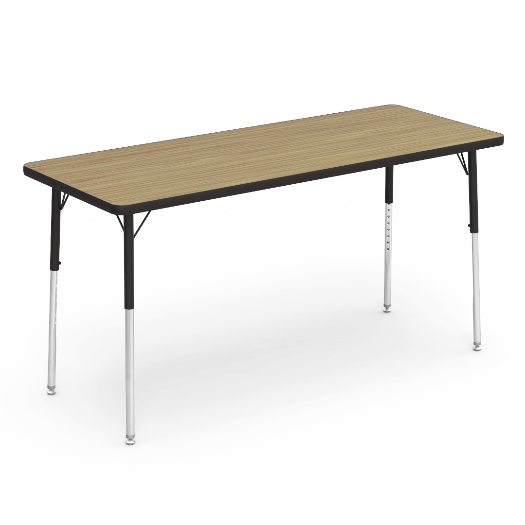 Virco 4000 Series Rectangular Activity Table with Heavy Duty Laminate Top (24"W x 60"L x 22-30"H) - SchoolOutlet